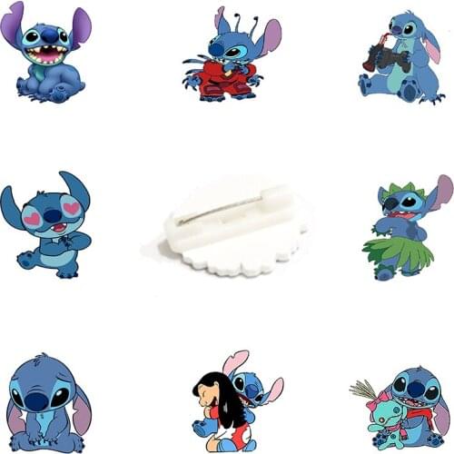 Disney Stitch Singing Dancing Cartoon Brooch Interstellar Baby Backpack Hat Brooch Acrylic Brooch Men And Women Accessories
