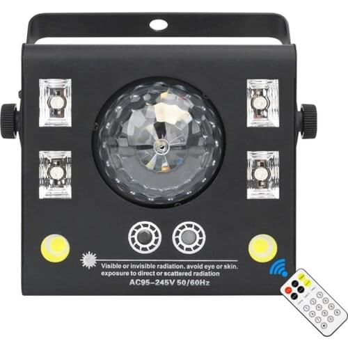 Led Disco Party Light Remote RGB 4 IN 1 LED Gobo Strobe Magic Ball Laser Projector DMX Stage Lighting Effect DJ Holiday Wedding