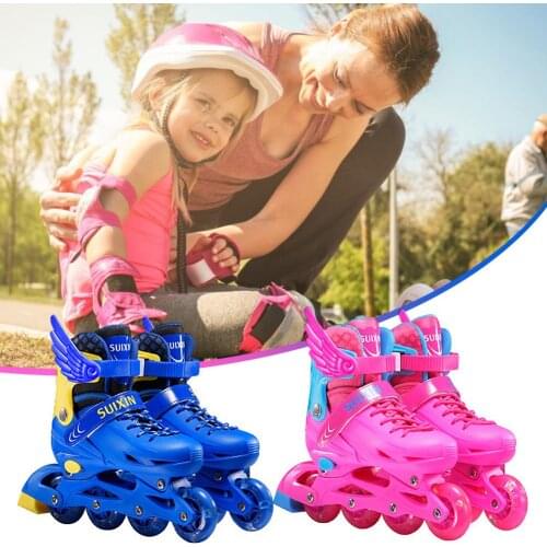 Comfortable and Breathable Skates Roller High Elastic Resin Filling Inline Skates with four Sizes Adjustment for Kids Boys Girls