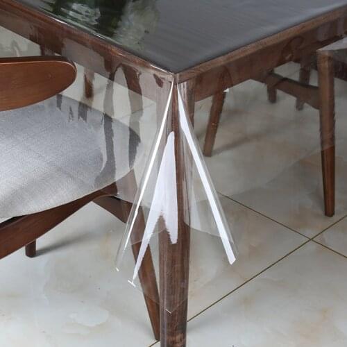 Waterproof Oilproof Thin Soft PVC Table cloth Transparent Tablecloth Table Cover Mat Kitchen Oil cloth Soft Rectangular Cloth