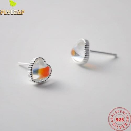 Moonstone Heart 100% 925 Sterling Silver Earrings For Women Fine Jewelry Femme Earings Fashion Jewelry Sweet Student Girl Gift