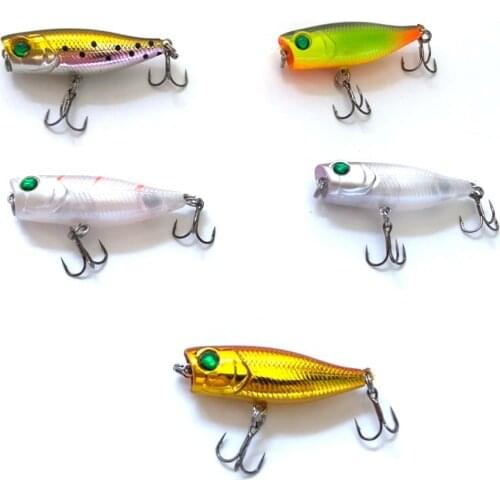 1Pcs Popper Fishing Lures 45mm Artificial 3.5g 3D Eyes Hard Bait Crankbait Wobblers Isca Poper Pesca Japan fishing tackle