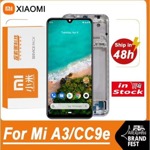 100% Original 6.09" LCD Replacement For Xiaomi Mi A3 AMOLED Display Touch Screen Digitizer Assembly For Xiaomi Mi CC9e Display