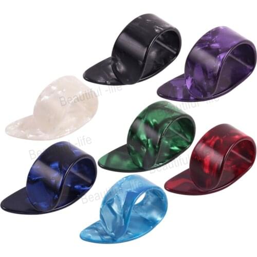 2pcs Thumb & Index Finger Guitar Picks Celluloid Mediator Guitar Plectrums Bass Acoustic Guitar Electric Guitar Accessories