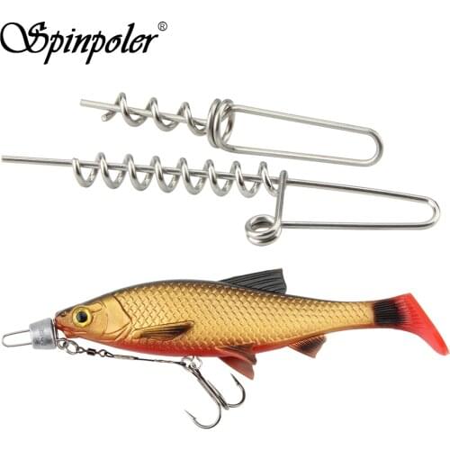 Spinpoler 20pcs Spiral shallow screws Lock Needle Pin for softbait Plastic Bait Attaching Fixed Latch Twist fishing accessories