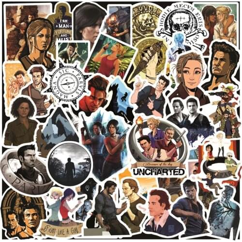 50pcs Uncharted Game stickers pack for Skateboard Suitcase Guitar Luggage Laptop Stickers Kid Classic Toy