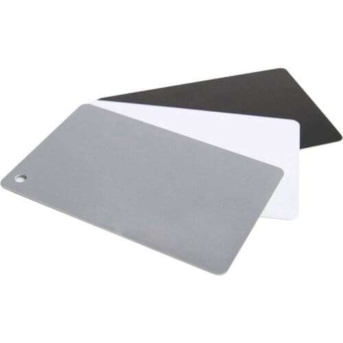Camera Accessory Large White Black Grey Balance Cards 18% Gray Card with Neck Strap for Photography Studio