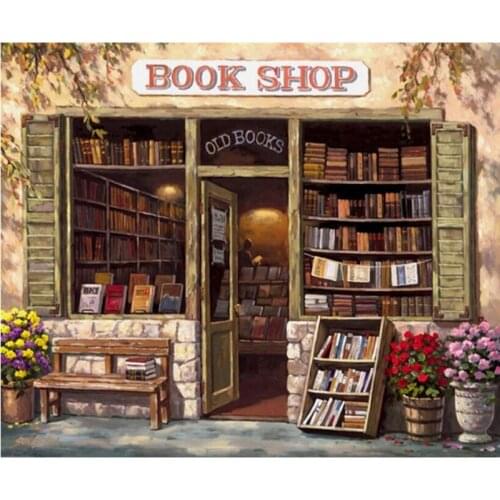 Full Square/Round Drill 5D DIY Diamond Painting "BOOK SHOP" 3D Rhinestone Embroidery Cross Stitch 5D Home Decor Gift