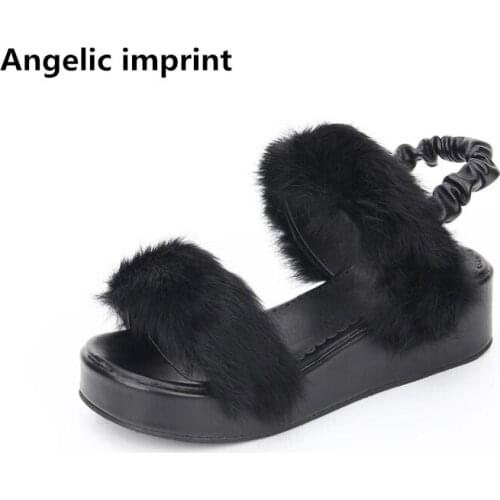 Angelic imprint woman mori girl lolita cosplay shoes lady trifle heels wedges pumps women princess summer sandals 33-47 peep toe
