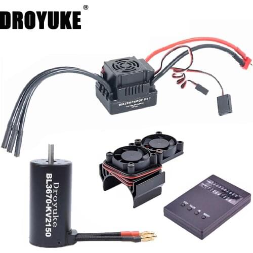 Waterproof 3660 2600KV/3300KV/3800KV&3670 1900KV 2150KV/2650KV Brushless Motor 80A/120A Brushless ESC Combo Set for 1/8 RC Car