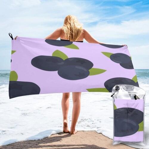 Bath Towel Colorful Blueberry Quick Dry Large Towel Thin Absorbent Soft Towel for Home Travel Camping Swimming Beach Sport