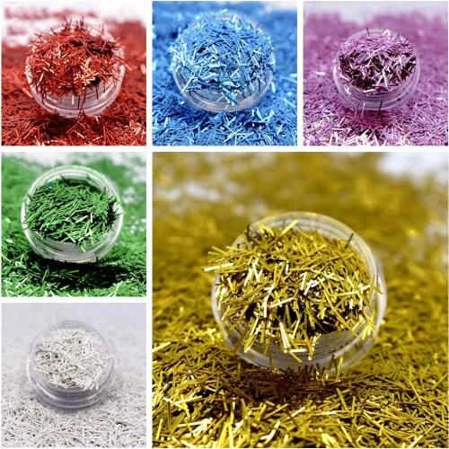 Colorful Bar Stripe White Glitter Paillette Striped Flakes Manicure Nail Art Decoration Stripe Shape Nail Sequins