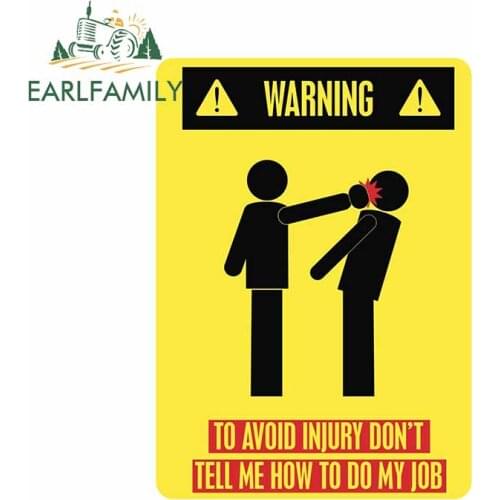 EARLFAMILY 13cm x 9.4cm for WARNING DIY Motorcycle Car Stickers Fashion Fine Decal Anime Waterproof Suitable for VAN Camper