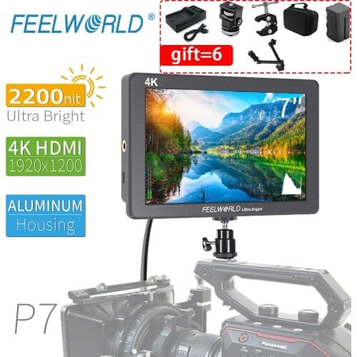 FEELWORLD P7 7Inch 4k Monitor On Camera Field DSLR Monitor Aluminum Housing 4K HDMI Video Monitoring For Canon Nikon Sony