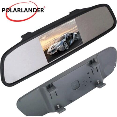 Hot freeshipping HD Car Reverse Monitor 16:9 4.3 inch Color TFT LCD Car Rearview Mirror Monitor Screen