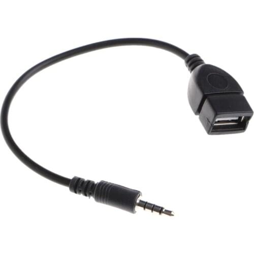 3.5mm Male Plug Jack To USB 2.0 Female Car Stereo AUX Audio Converter Adapter Cable