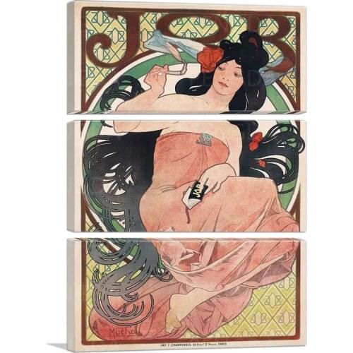 Job Woman Cigarette Canvas Paintings HD Printed Pink Retro Posters Wall Art Modular Pictures Frame Home Decor For Living Room