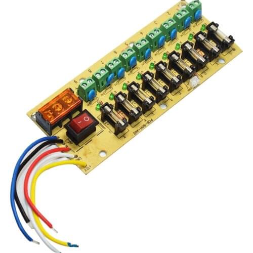 5Pcs 12V DC power distribution 9-way PCB board terminal block for switching power supply electricity current wiring LED switch