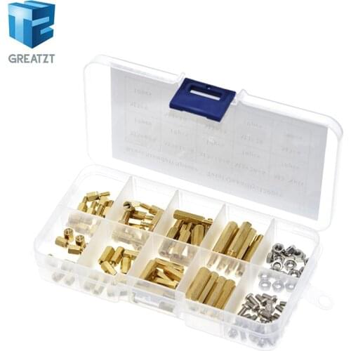 120Pcs M3 Brass Standoff Spacer PCB Board Hex Screws Nut Assortment Kit Female-Female Spacers Male-Female Spacers