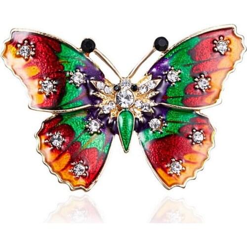 Fashion Enamel Pin Butterfly Brooches For Women Men Gifts Perfect Rhinestone Crystal Dragonfly Broaches Insect Brooch Jewelry