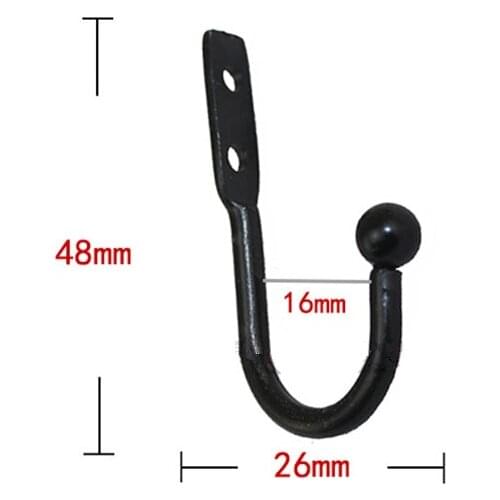 Bulk Wall Door Bath Double Prong Coat Hook Hanger,Pot Hanger Hooks,Handbag Bag Hanger Hooks,Hardware Black Color,48*26mm,50Pcs