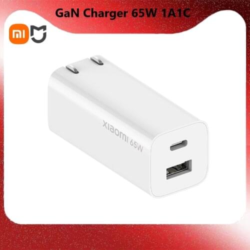 Original Xiaomi GaN 65W Travel Charger 48% Smaller USB Type-C Smart Output PD Quick Charge 5V/9V/12V/15V=3A 10V=5A 20V=3.25A
