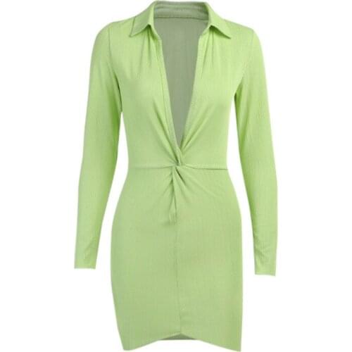 Autumn new style Polo neck sexy skinny womens dress