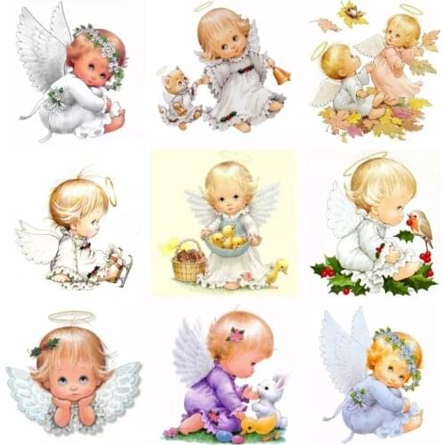 Full Drill 5D Diy Diamond Painting Angel Child Diamond Embroidery Cross Stitch Rhinestone Mosaic Portrait Kid Picture Home Decor