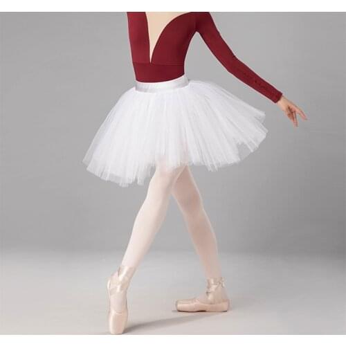 Professional Swan Lake Dance White Black Pink Elastic Waist Adult Ballet Tutu Ballerina Soft 4 Layer Mesh Tulle Ball Skirt Tutus