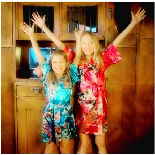 Rb003 bambino robe peacock accappatoio per bambini robe enfant accappatoio bambini damigella d'onore ragazza accappatoio