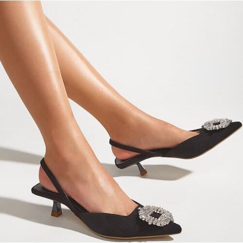 Mules Sandals Shoes Fashion 2021 Women Pointed Toe Thin Heels Slides Female Casual Outside Shoes For Ladies High Heels Sandals