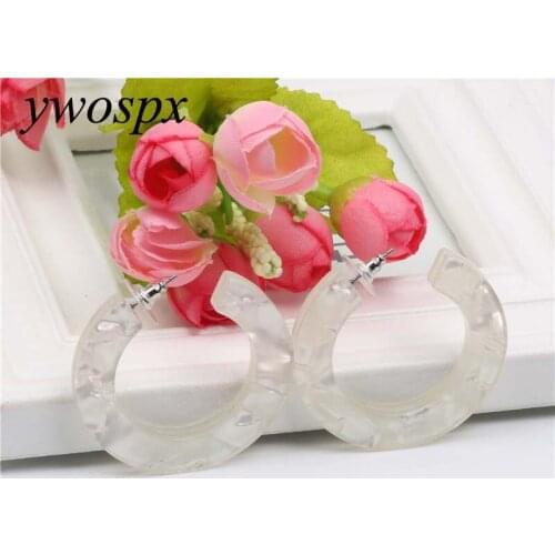 YWOSPX Elegant Bohemian Style Brincos Resin Hoop Earrings for Women Jewelry Party Pendientes Engagement Statement Earring Gifts