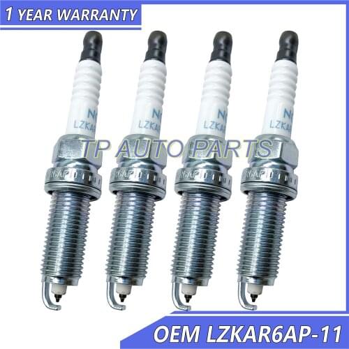 4 Pieces Spark Plug OEM 22401-CK81B LZKAR6AP-11 Compatible With Nissan 22401CK81B LZKAR6AP11