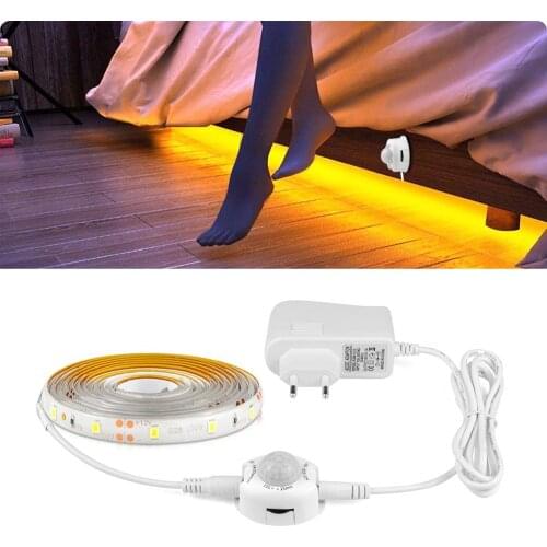 Sensor LED Strip Waterproof Kitchen Bath room Lamp leds Human body induction LED Tape DC12V light strip AC110V 220V Power supply