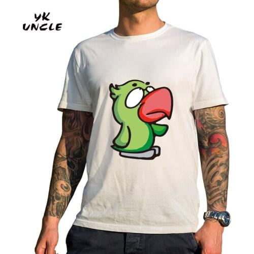 YK UNCLE Brand 2017 Summer Style Men T-shirt 100% Cotton Short Sleeve T-shirts Lovely Stay Bird Printed Casual Mens T Shirt 3XL