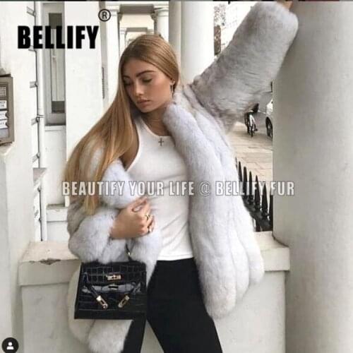 Womens Winter detachable Whole pelts sleeve Luxury mid-Long natural fox Fur coats Milan Collection outerwear