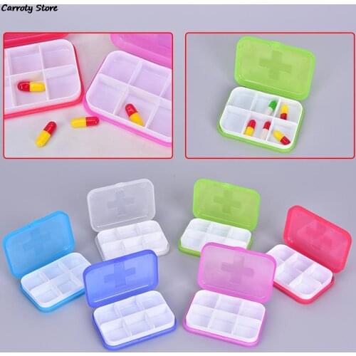 1Pcs Plastic 7 Days Foldable Mini Pill Box Drug Tablet Storage Dispenser Travel Case Holder Container 4/6Slots Medical Pill Box