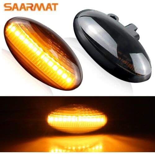 2PCS Smoke Lens amber mudguard indicator light Side Marker Indicator For Peugeot 307 206 407 107 607 Citroen C1 C2 C3 C5