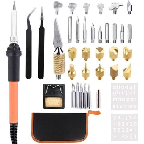 29Pcs 31Pcs 40 PCS/set 220V 60W паяльник Adjustable temperature engraving soldering iron,Carving and painting tool set