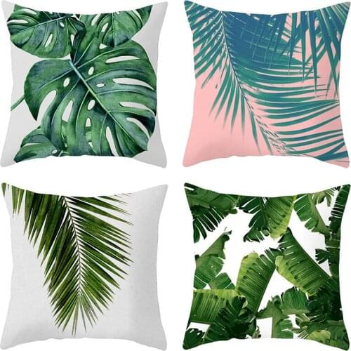 4Pcs Tropical Leaf Pillowcase Cactus Monstera Cushion Cover Abstract Flower Decorative Pillow Sofa Pillowcase 45X45cm