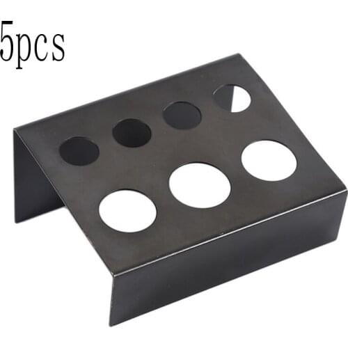 5pcs Black Stainless Steel Tattoo ink cup holder Stand 7 Holes Supply Women Makeup Accessories Skin Beauty hot tattoo supplies