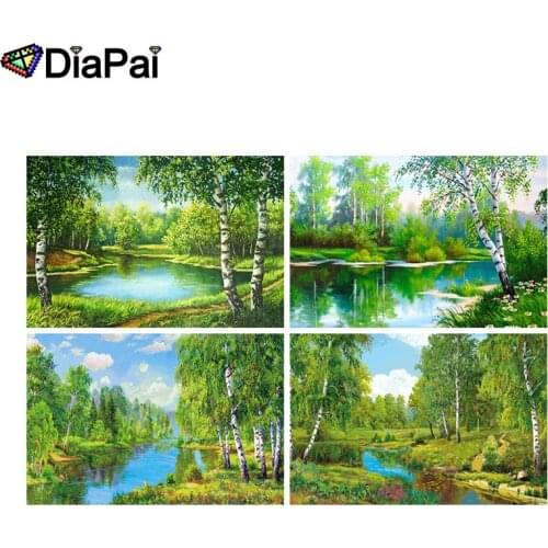 DIAPAI 5D DIY Diamond Painting 100% Full Square/Round Drill "Beautiful tree scenery" 3D Embroidery Cross Stitch Home Decor