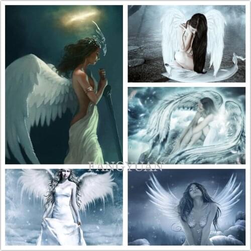 Diy Diamond Painting Angel Swan Full Square/round Daimond Mosaic Fairy Girls Rhinestone Embroidery Wall Art Pictures Home Decor