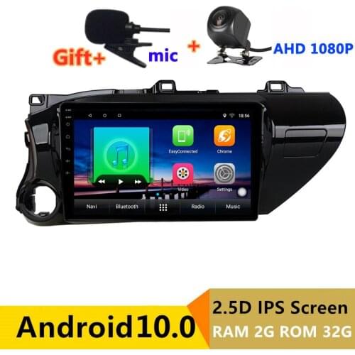 10 inch Android 10 Car DVD Multimedia Player GPS For Hilux Pick Up AN120 2015 16 17 2019 2020 audio auto radio stereo navigation
