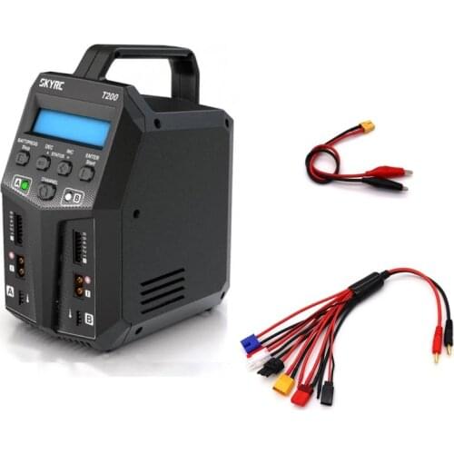 SKYRC T200 2X100W 12A AC/DC DUAL Battery Balance Charger for 1-6S Lipo/LiHV/LiFe/LiIon Battery - EU Plug