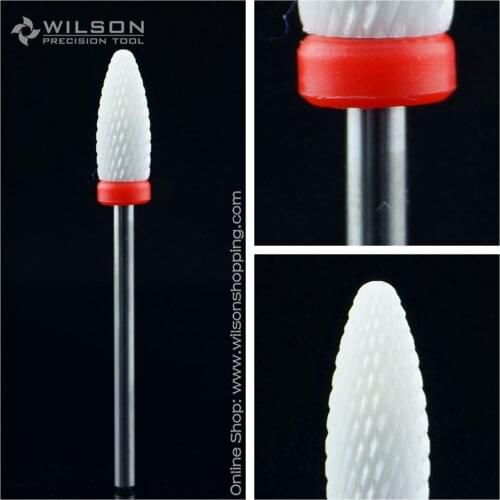 White Ceramic Nail Drill Bit - Flame Bit - Fine(6100043)