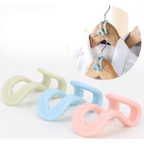 Clothes Holder Hooks Home Closet Organizer Storage Rack Creative Anti-slip 5Pcs Mini Clothes Hanger Plastic Easy Hook