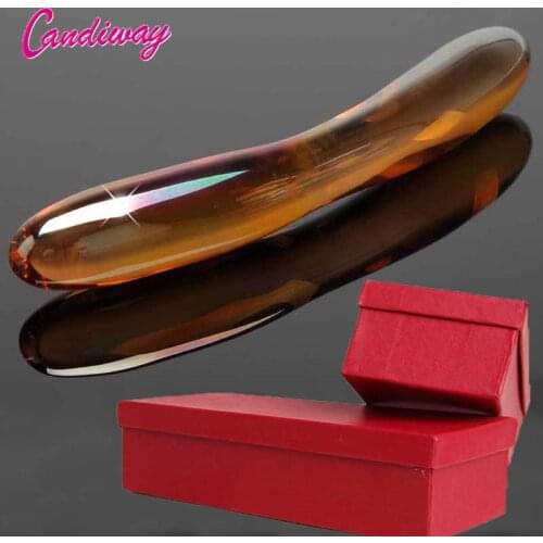 Pyrex Glass Butt Plug Dildo Double dong Crystal Vagina Anal Prostata G Spot Stimulators Sex Toys For Women men Box home decor