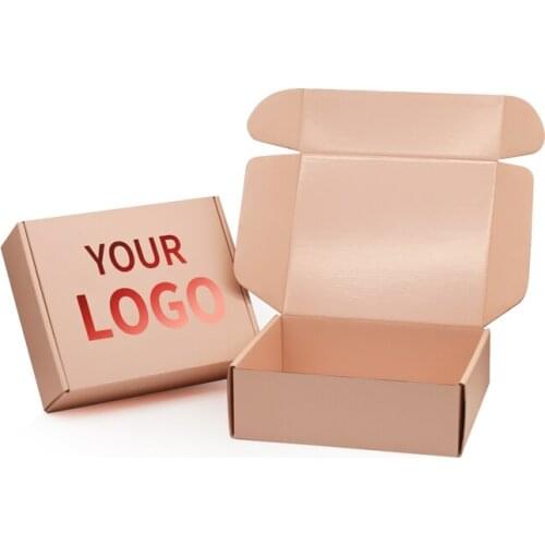 Custom logo corrugated cardboard cosmetic gift packaging box mailer shipping boxes