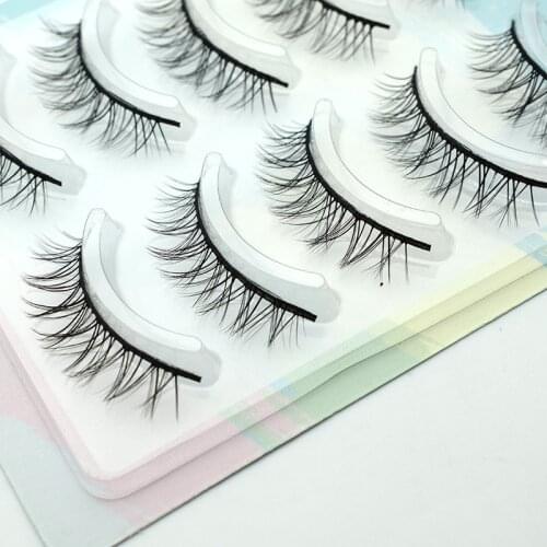 HBZGTLAD 5Pairs 3D Handmade Fake Eyelashes Natural Long Thick Daily Makeup Thick Cross Eyelashes Eye Lashes
